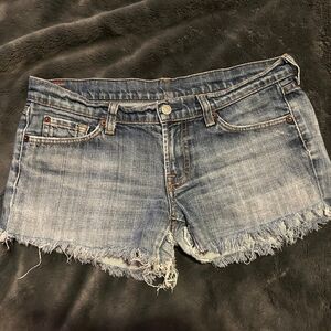 VINTAGE Y2K 7 For All Mankind Women's Low Rise Mini/Micro Shorts